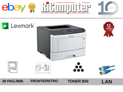 Stampante Lexmark Ms410dn Laser B/N Rete  Ricondizionata Garanzia 12 Mesi