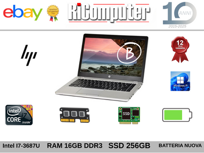 Notebook HP EliteBook Folio 9470m i7 RAM 16GB SSD 256GB BATTERIA NUOVA GRADO B